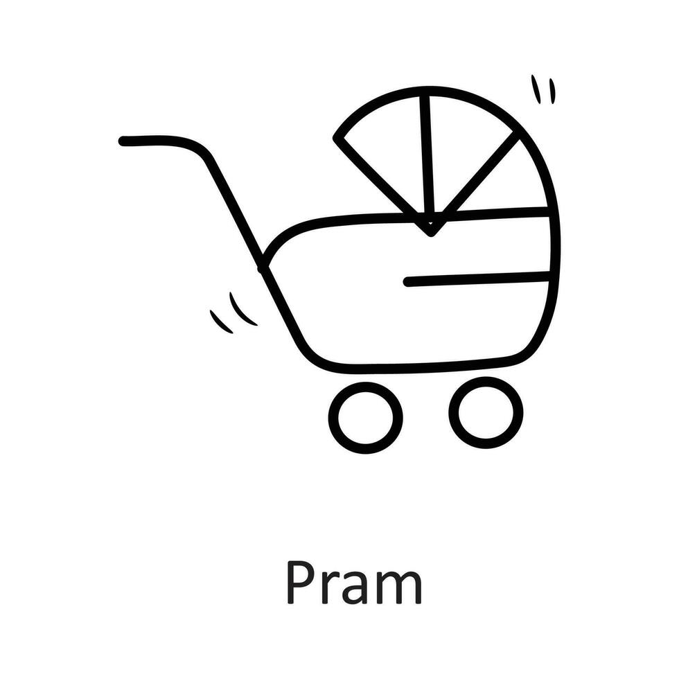 Pram vector outline Icon Design illustration. Household Symbol on White background EPS 10 File