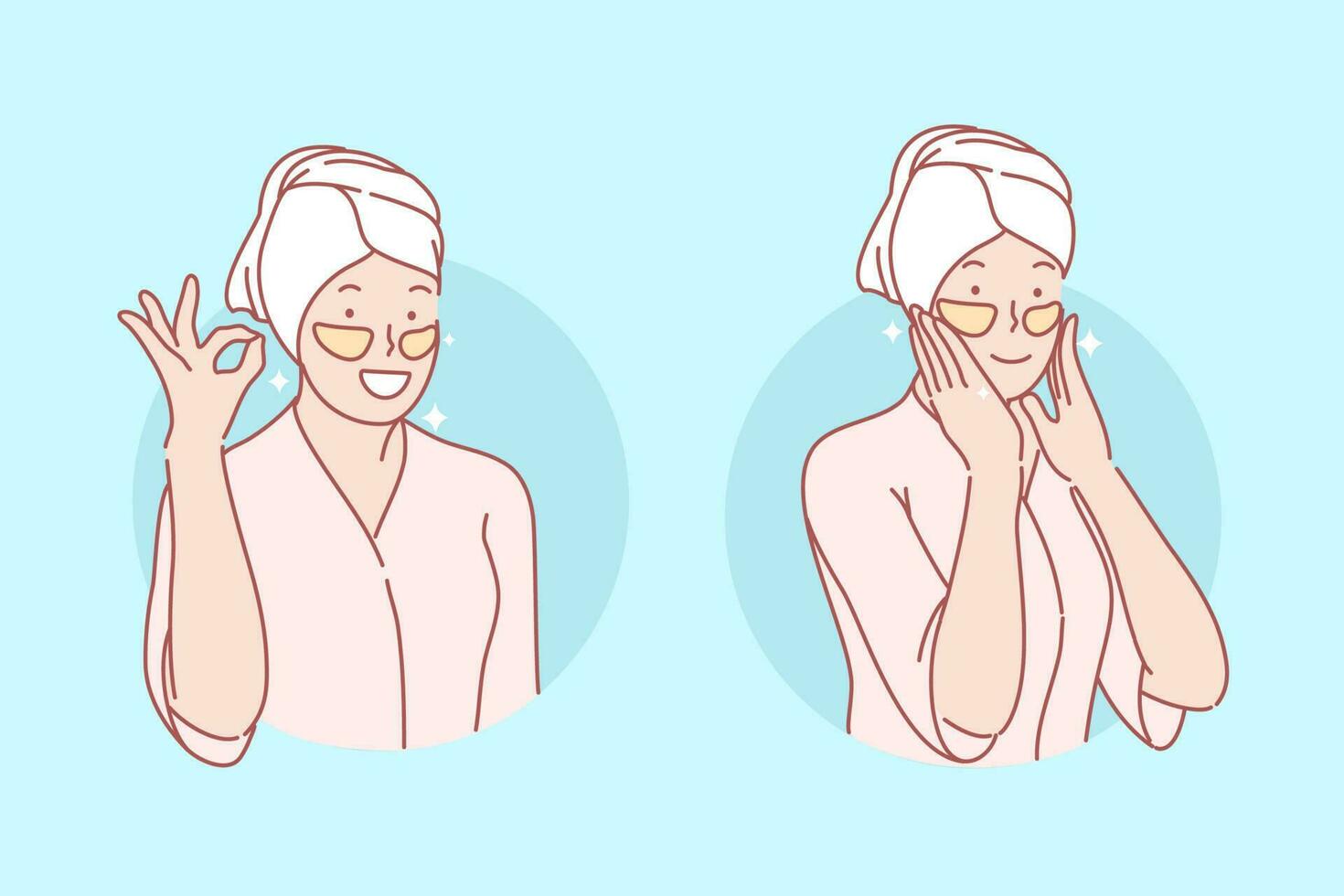 Beauty, skincare, eye patches set concept vector