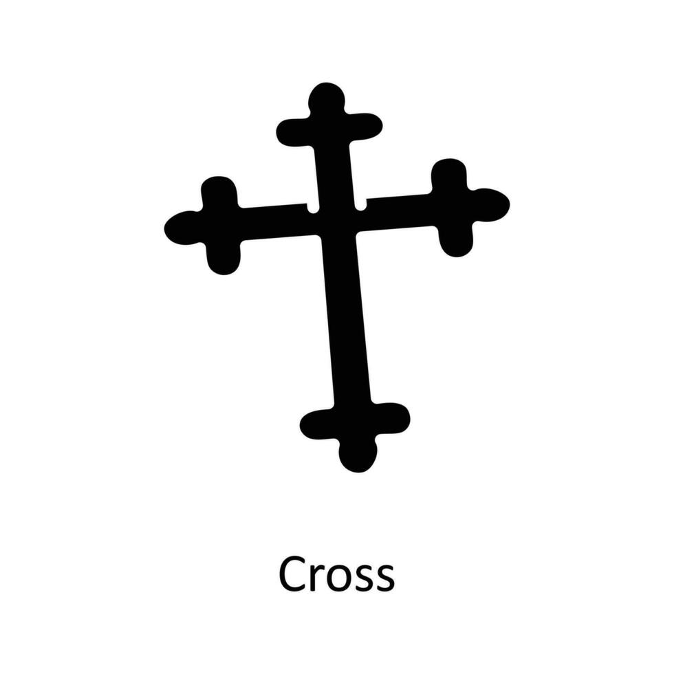 Cross vector Solid Icon Design illustration. Christmas Symbol on White background EPS 10 File