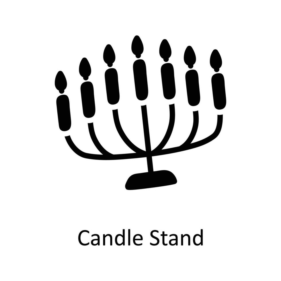 Candle Stand vector Solid Icon Design illustration. Christmas Symbol on White background EPS 10 File