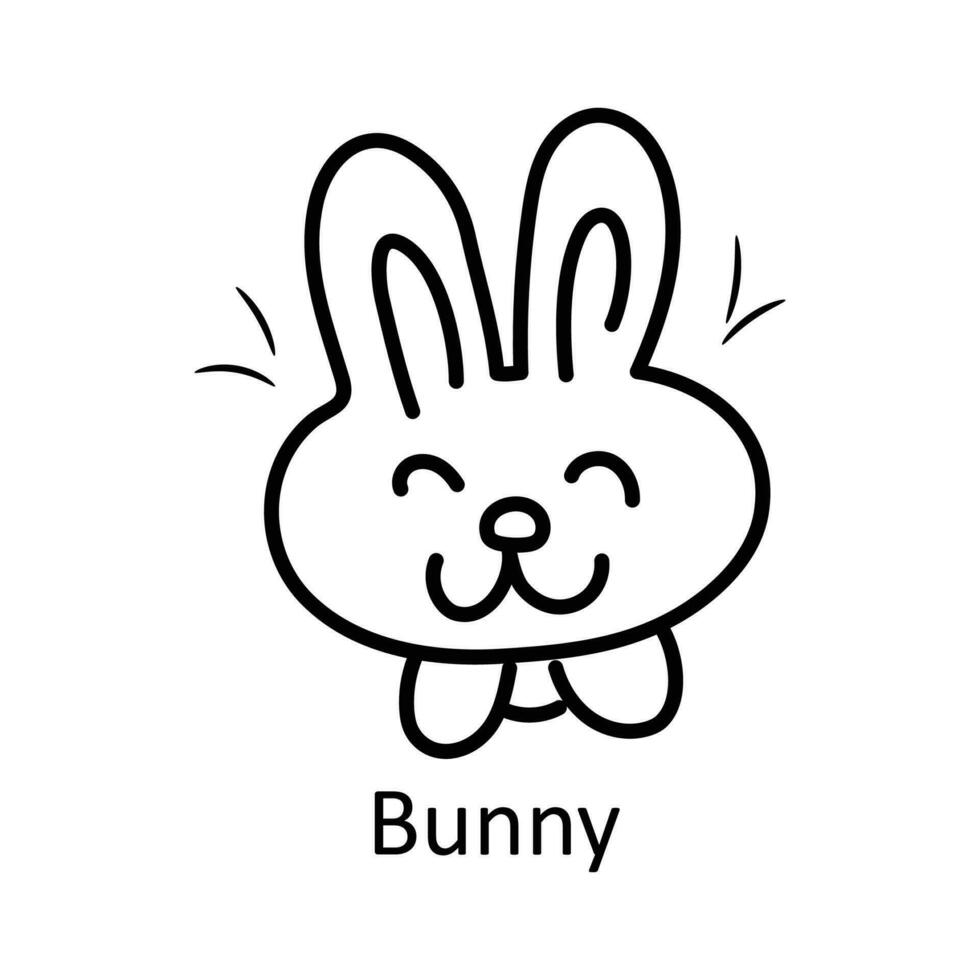 Bunny vector outline Icon Design illustration. Toys Symbol on White background EPS 10 File