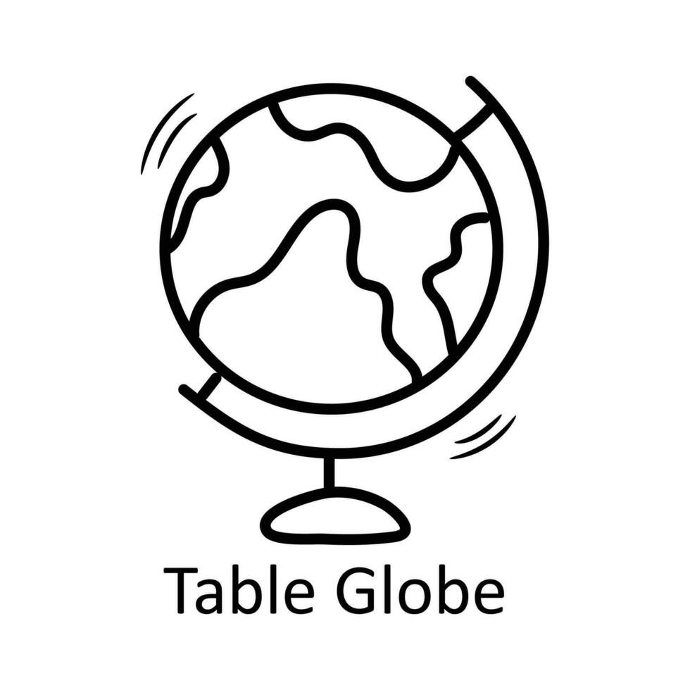 Table Globe vector outline Icon Design illustration. Travel Symbol on White background EPS 10 File