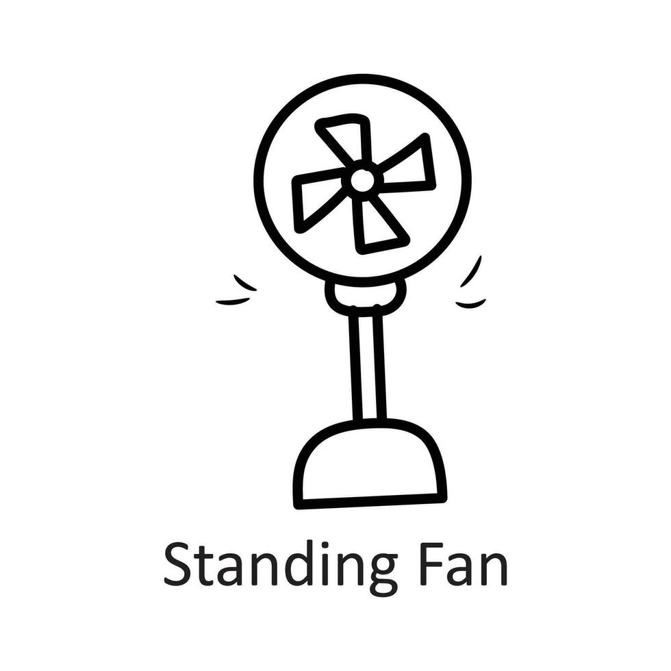 Standing Fan vector outline Icon Design illustration. Household Symbol on White background EPS 10 File