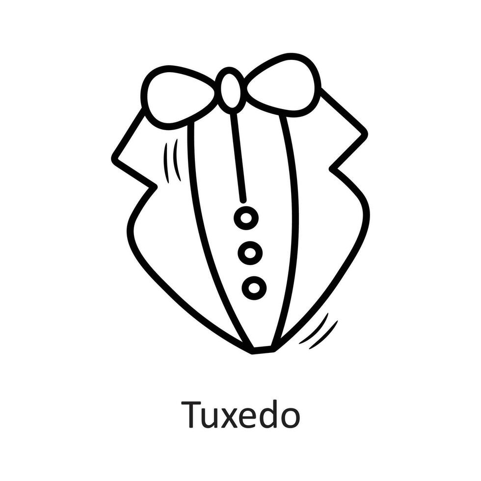 Tuxedo vector outline Icon Design illustration. New Year Symbol on White background EPS 10 File