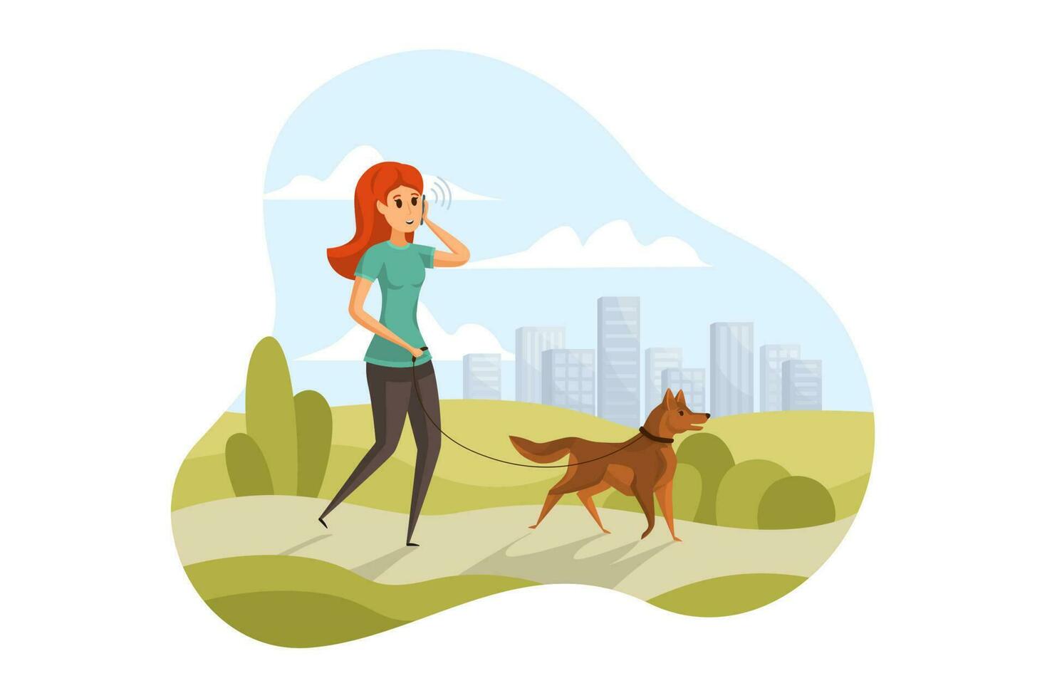 Communication, technology, healthcare, walking concept vector