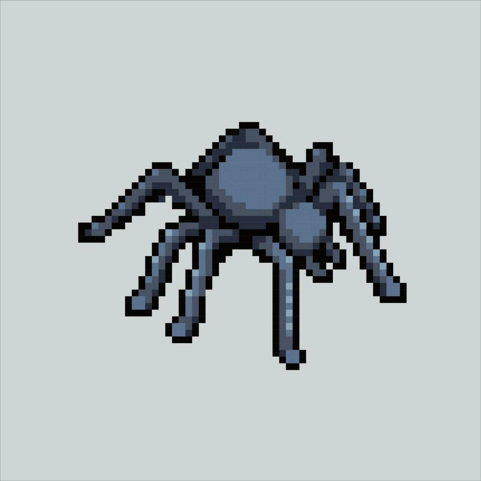 píxel Arte ilustración araña. pixelado araña insecto. Siniestro enemigo araña pixelado para el píxel Arte juego y icono para sitio web y vídeo juego. antiguo colegio retro vector