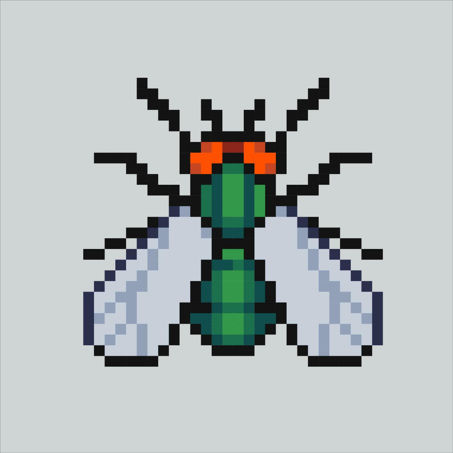 Pixel art fly house fly insect pixelated design for logo web mobile