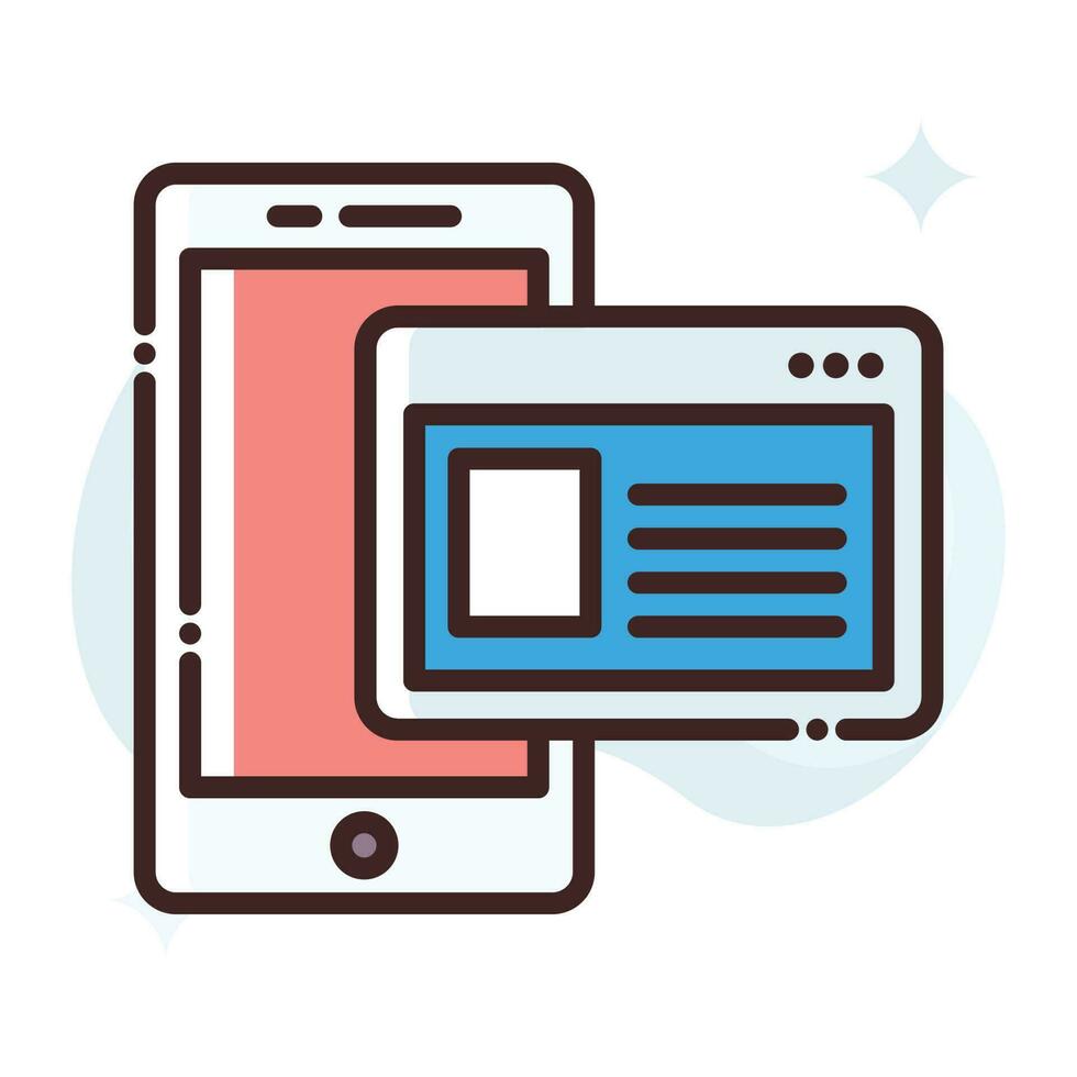 Mobile Wireframe vector Fill outline Icon.Simple stock illustration stock.EPS 10