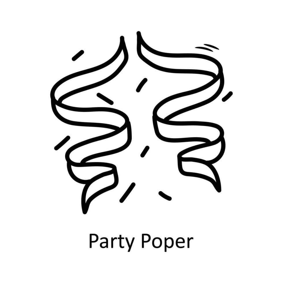 Party Popper vector outline Icon Design illustration. Party and