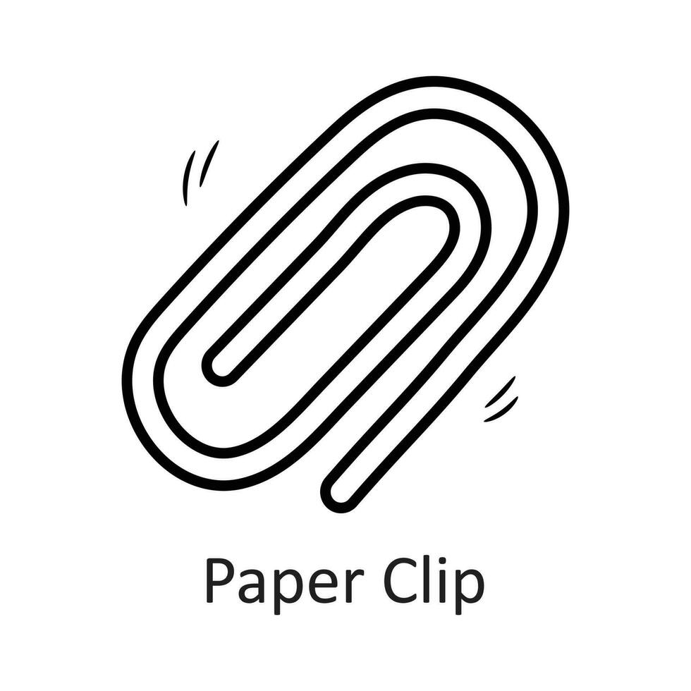 Paper Clip vector outline Icon Design illustration. Stationery Symbol on White background EPS 10 File