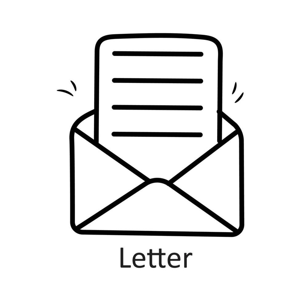 Letter vector outline Icon Design illustration. Stationery Symbol on White background EPS 10 File