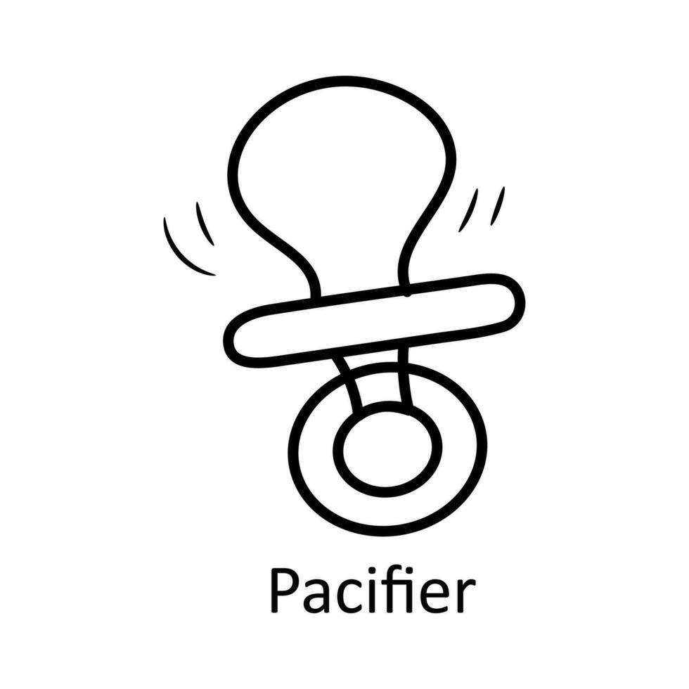 Pacifier vector outline Icon Design illustration. Toys Symbol on White background EPS 10 File