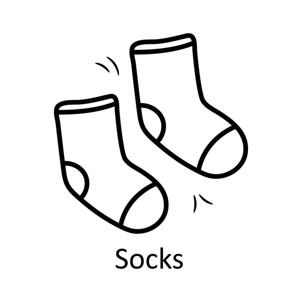 Socks vector outline Icon Design illustration. Toys Symbol on White background EPS 10 File