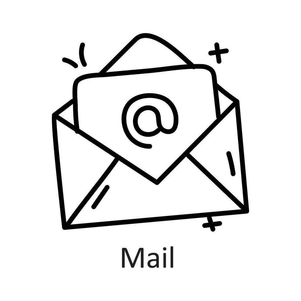 Mail vector outline Icon Design illustration. Communication Symbol on White background EPS 10 File