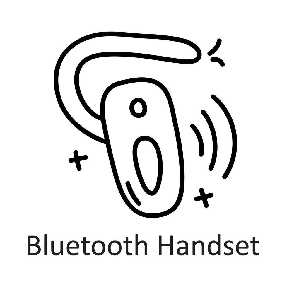 Bluetooth auricular vector contorno icono diseño ilustración. comunicación símbolo en blanco antecedentes eps 10 archivo