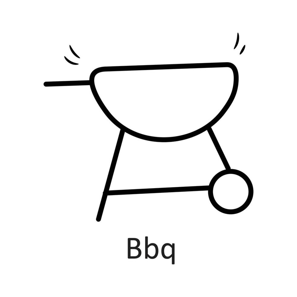 BBQ vector outline Icon Design illustration. Household Symbol on White background EPS 10 File