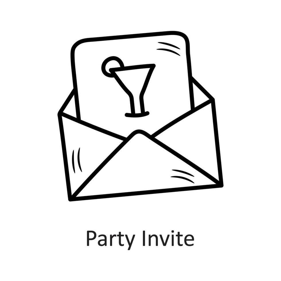 Party Invite  vector outline Icon Design illustration. New Year Symbol on White background EPS 10 File