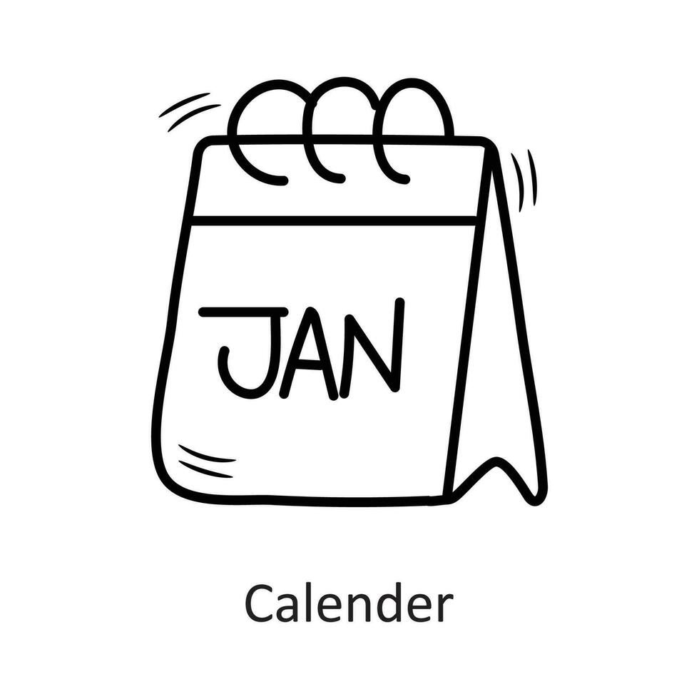 Calendar vector outline Icon Design illustration. New Year Symbol on White background EPS 10 File