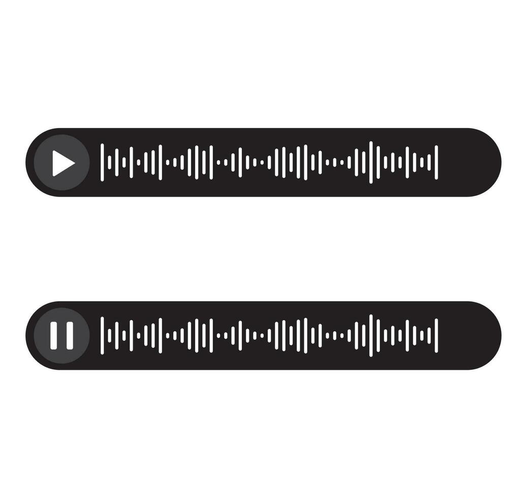 Voice messages bubbles icon. Voice message with sound waves and pause icon. vector