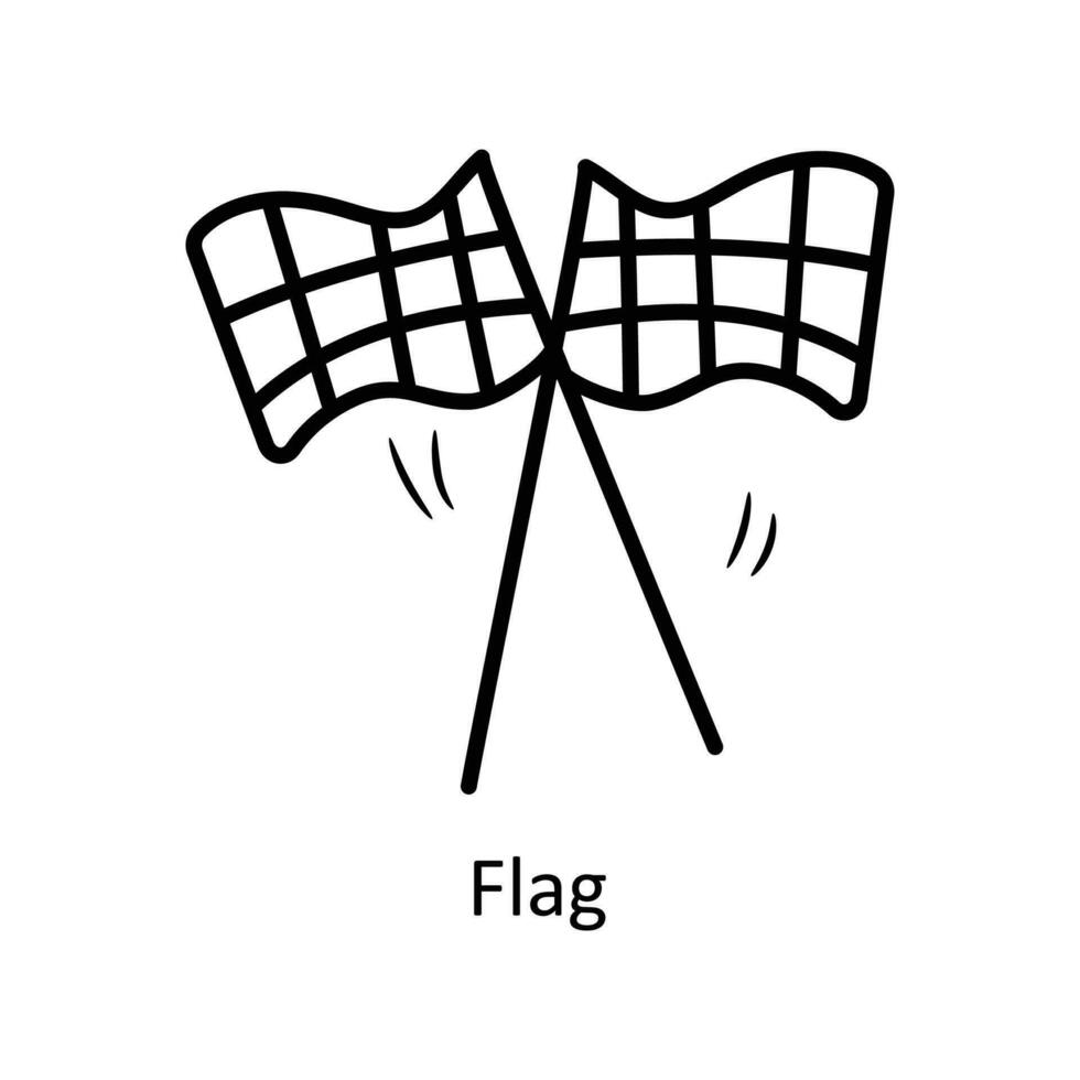 Flag vector outline Icon Design illustration. Olympic Symbol on White background EPS 10 File