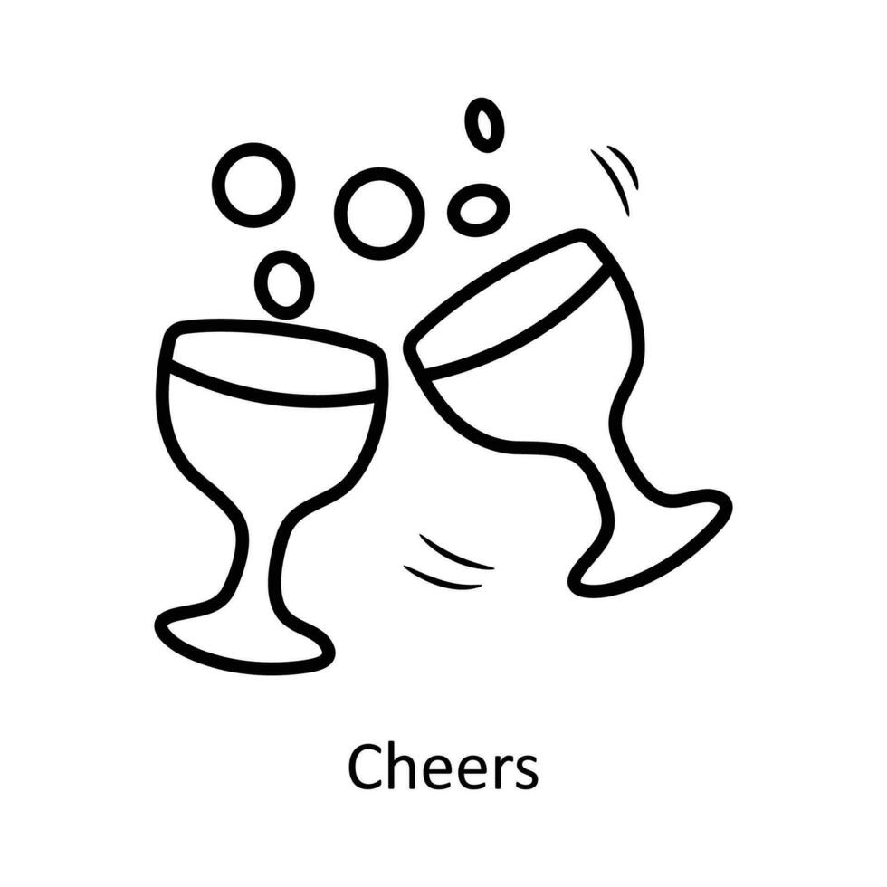 Cheers vector outline Icon Design illustration. Party and Celebrate Symbol on White background EPS 10 File