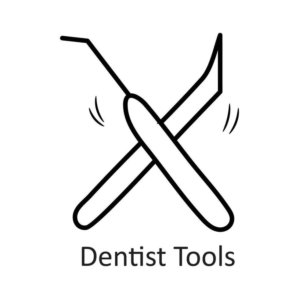 Dentist Tools vector outline Icon Design illustration. Dentist Symbol on White background EPS 10 File