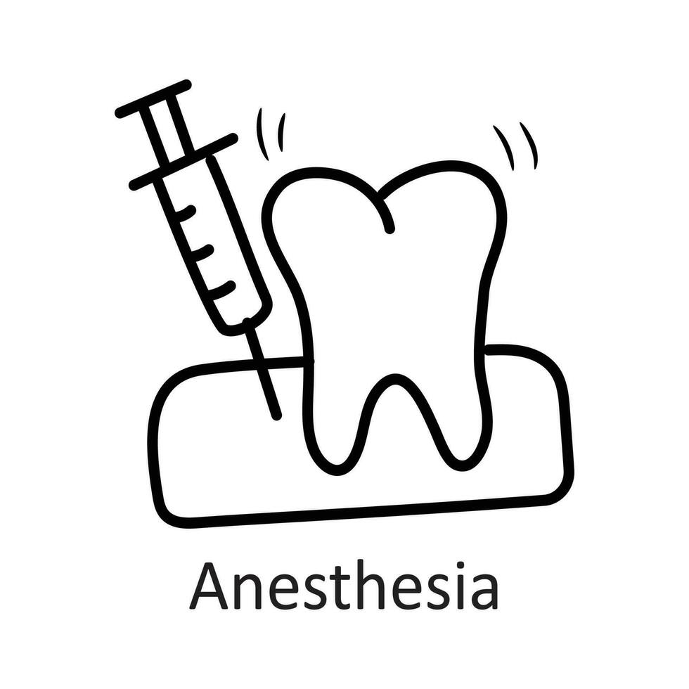 Anesthesia vector outline Icon Design illustration. Dentist Symbol on White background EPS 10 File