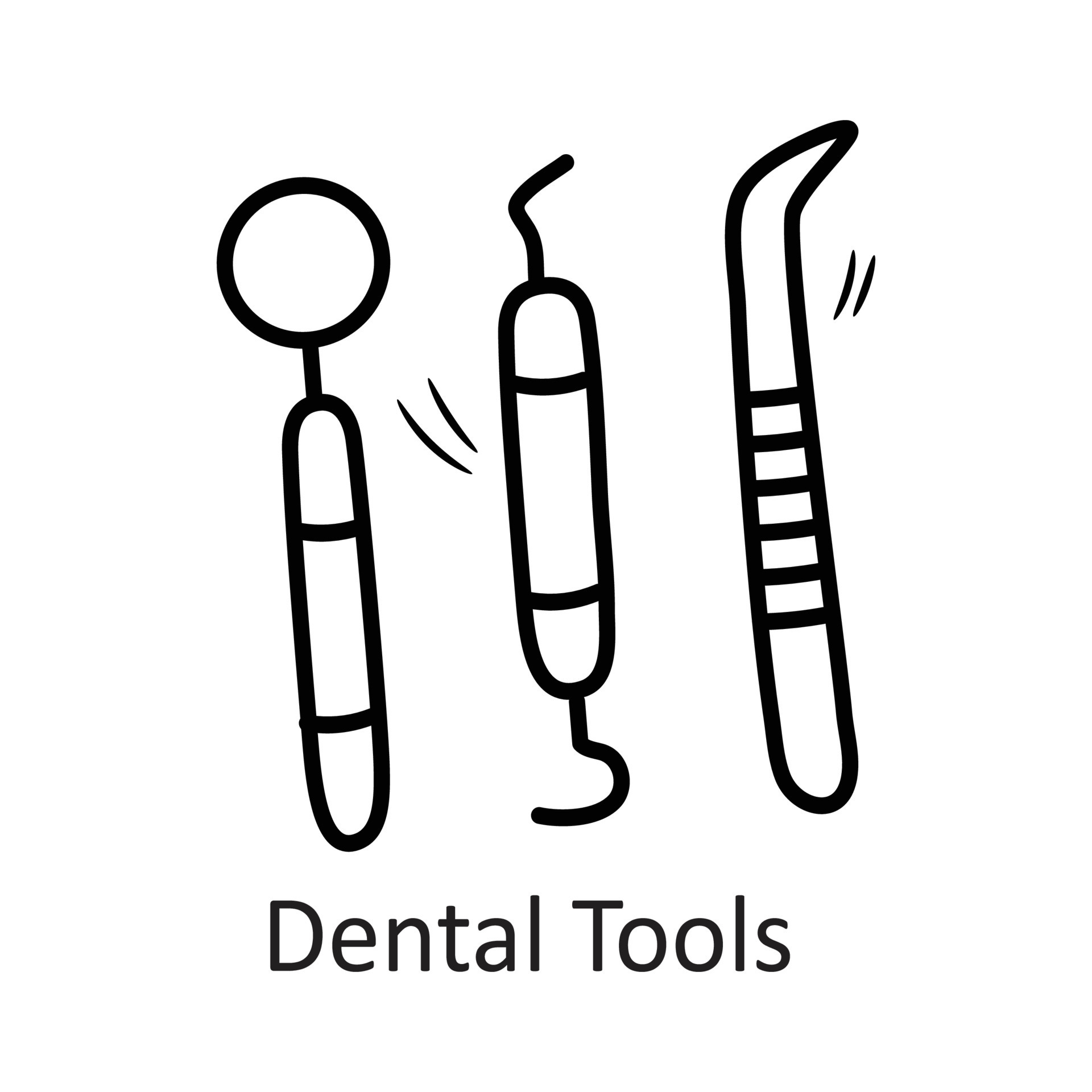 Dental Tools vector outline Icon Design illustration. Dentist Symbol on