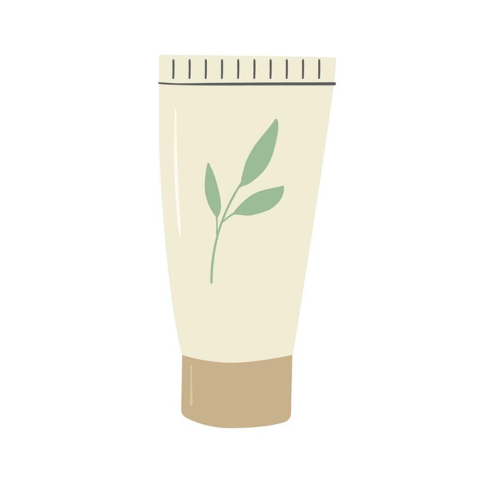 crema tubo aislado en blanco antecedentes. mano dibujado belleza piel cuidado producto vector ilustración.