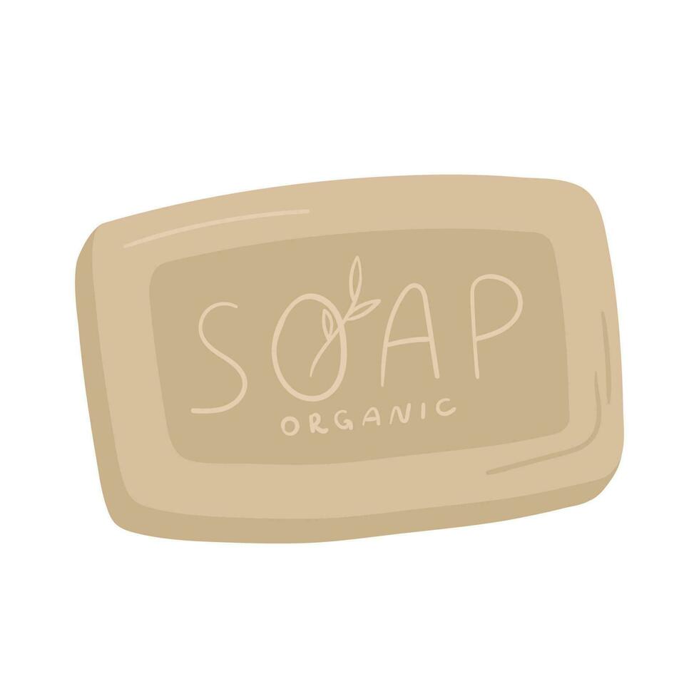 Handmade olive soap isolated on white background. Hand drawn vector illustration.