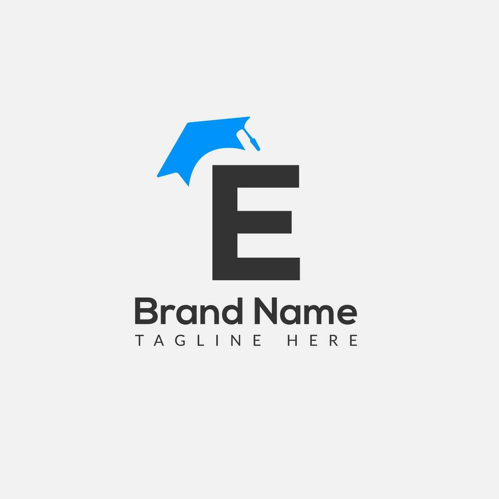 Education Logo On Letter E Template. Initial Educational Sign Concept Template vector