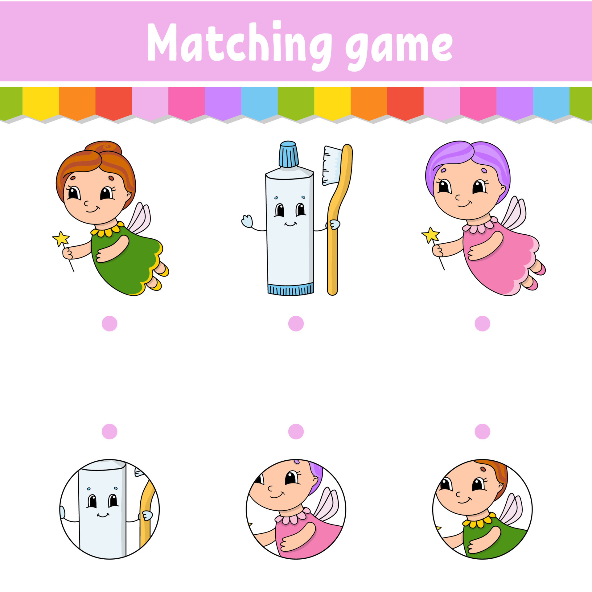 Matching game for kids. Education developing worksheet. Draw a line