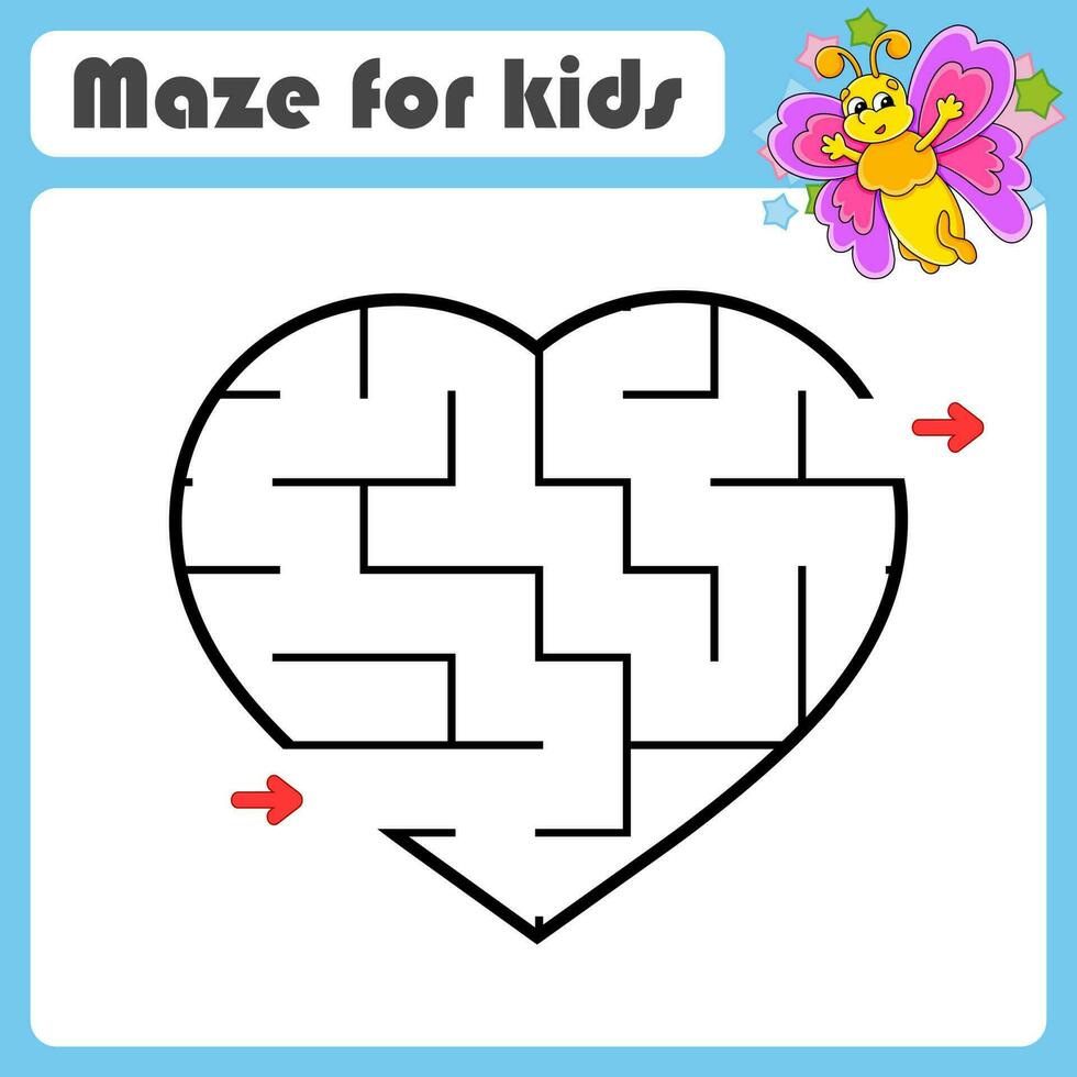 Abstract maze. Game for kids. Puzzle for children. cartoon style. Labyrinth conundrum. Find the right path. Cute character. Vector illustration.