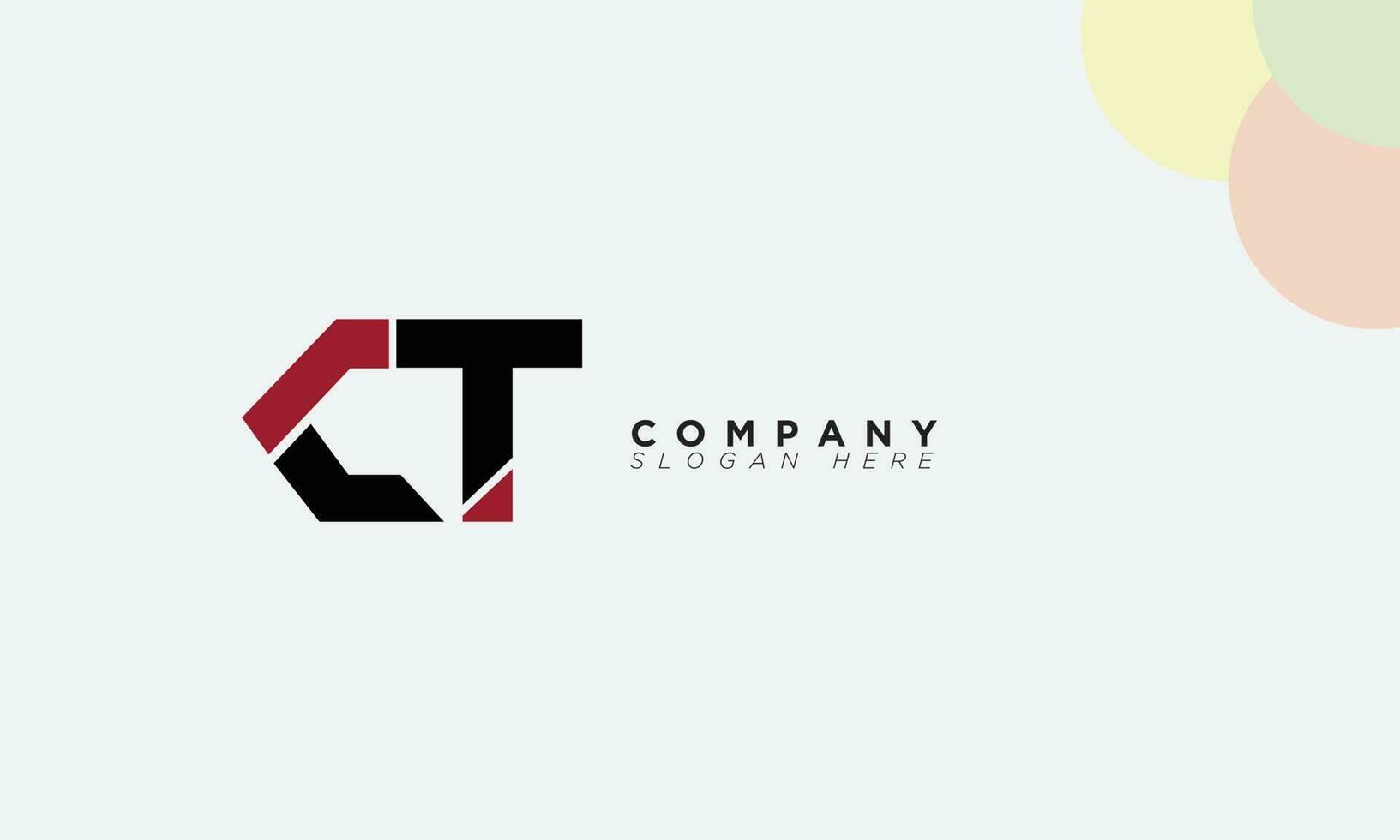 CT Alphabet letters Initials Monogram logo and TC vector