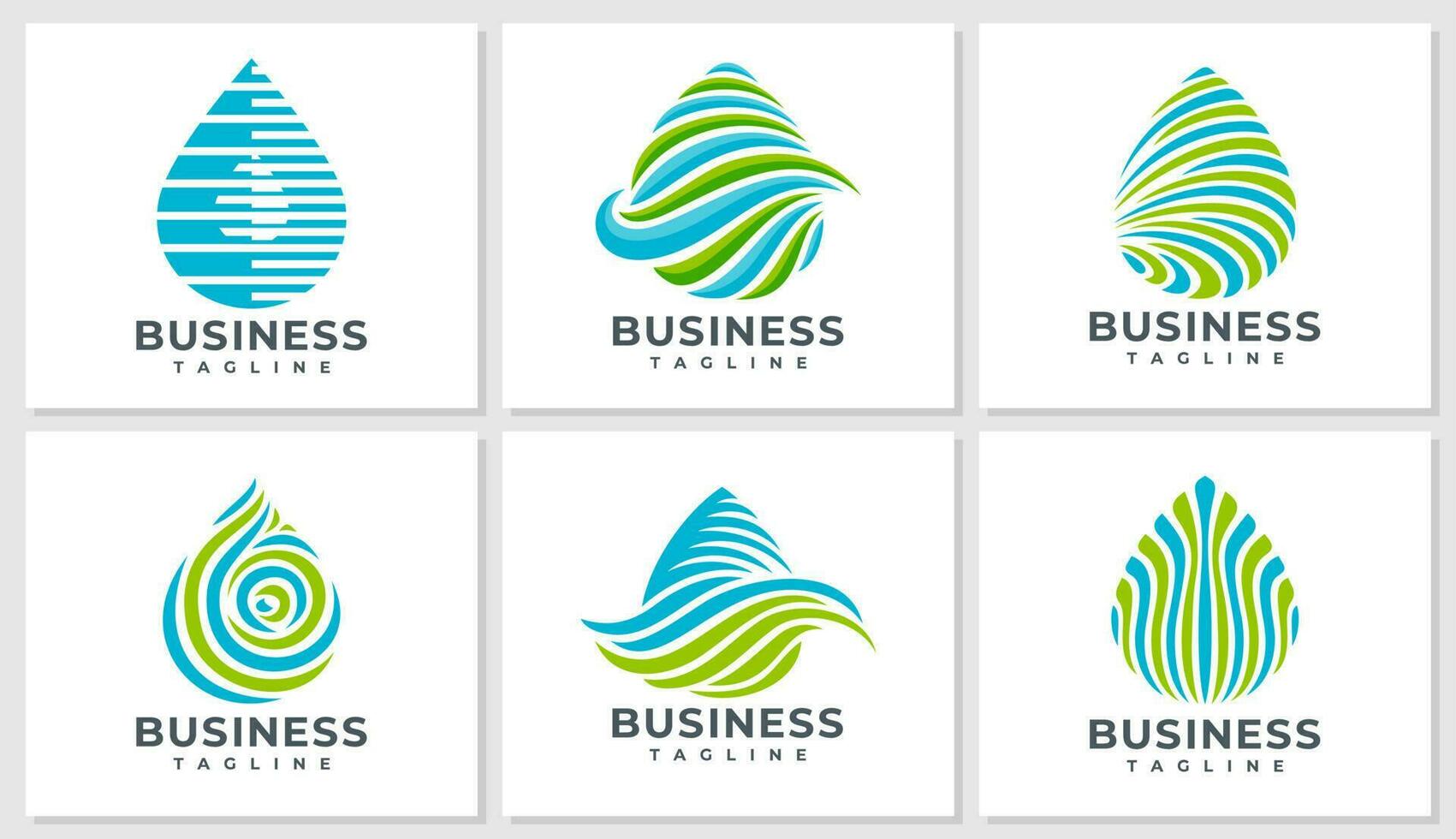 Luxury line abstract water drop logo design set. Modern oil water logo branding. vector