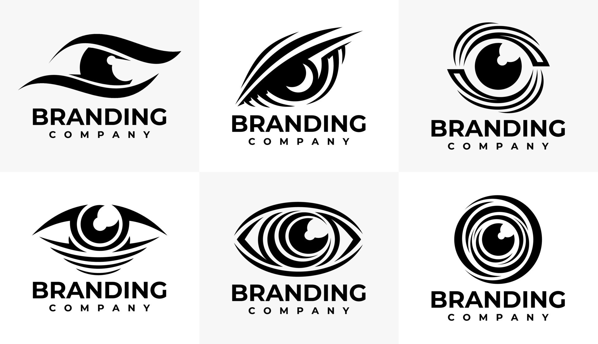 Modern abstract eye ball logo design template. Line optical eye logo brand. 23687229 Vector Art