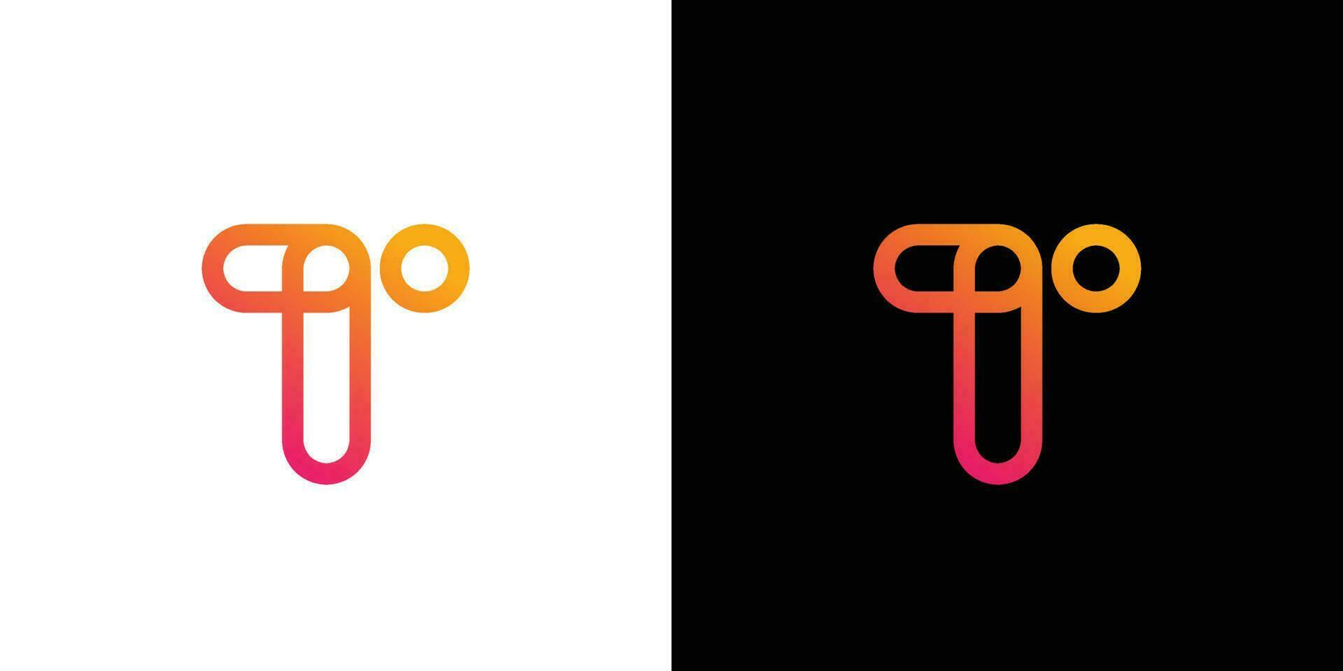 Modern and unique  letter T initials logo design vector