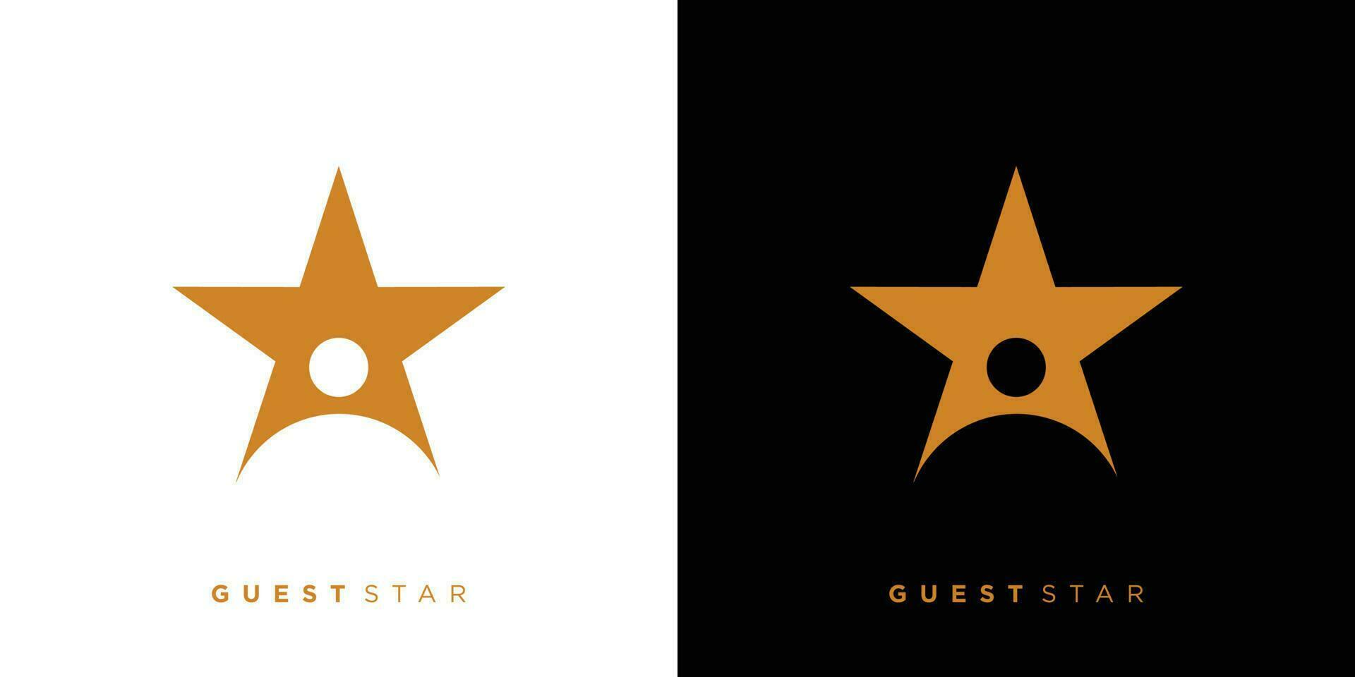 Unique and modern guest star logo design vector