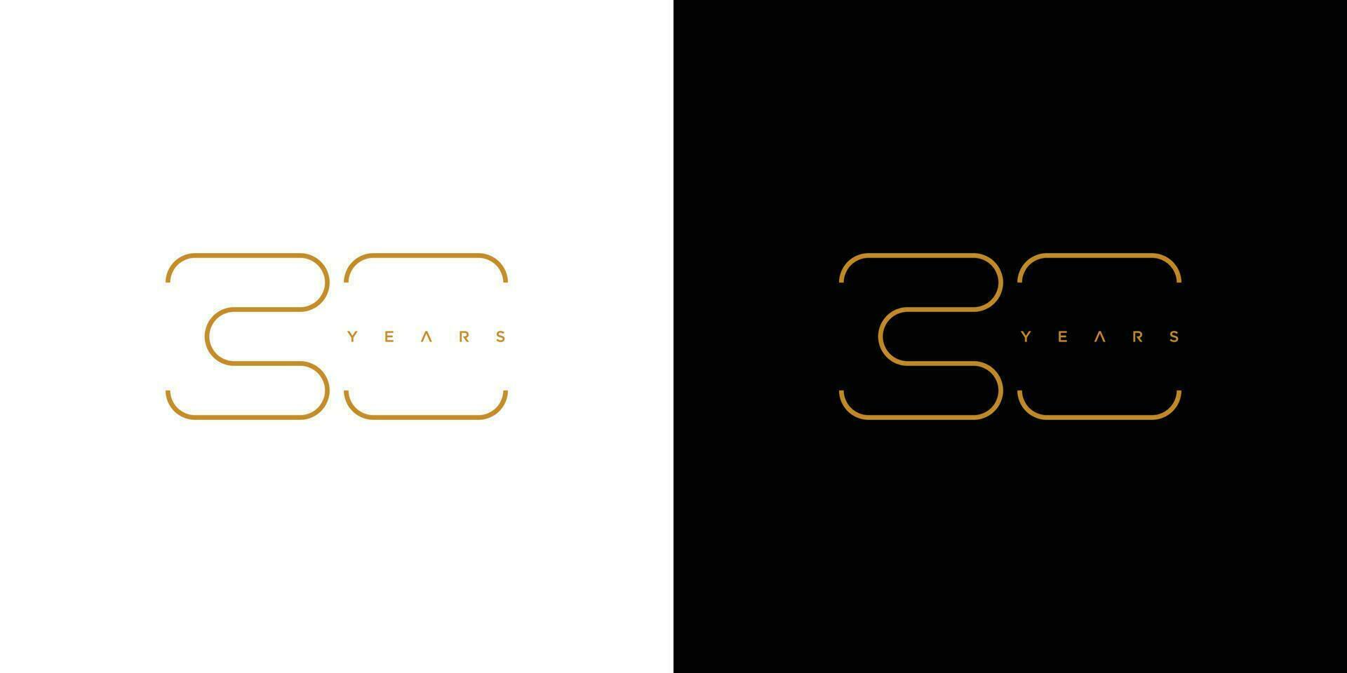 Modern and elegant number 30 logo design vector