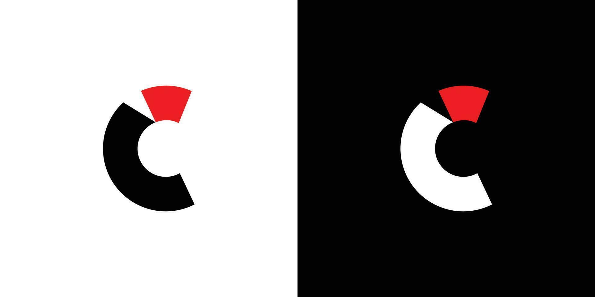 moderno y fuerte letra C iniciales logo diseño 4 4 vector