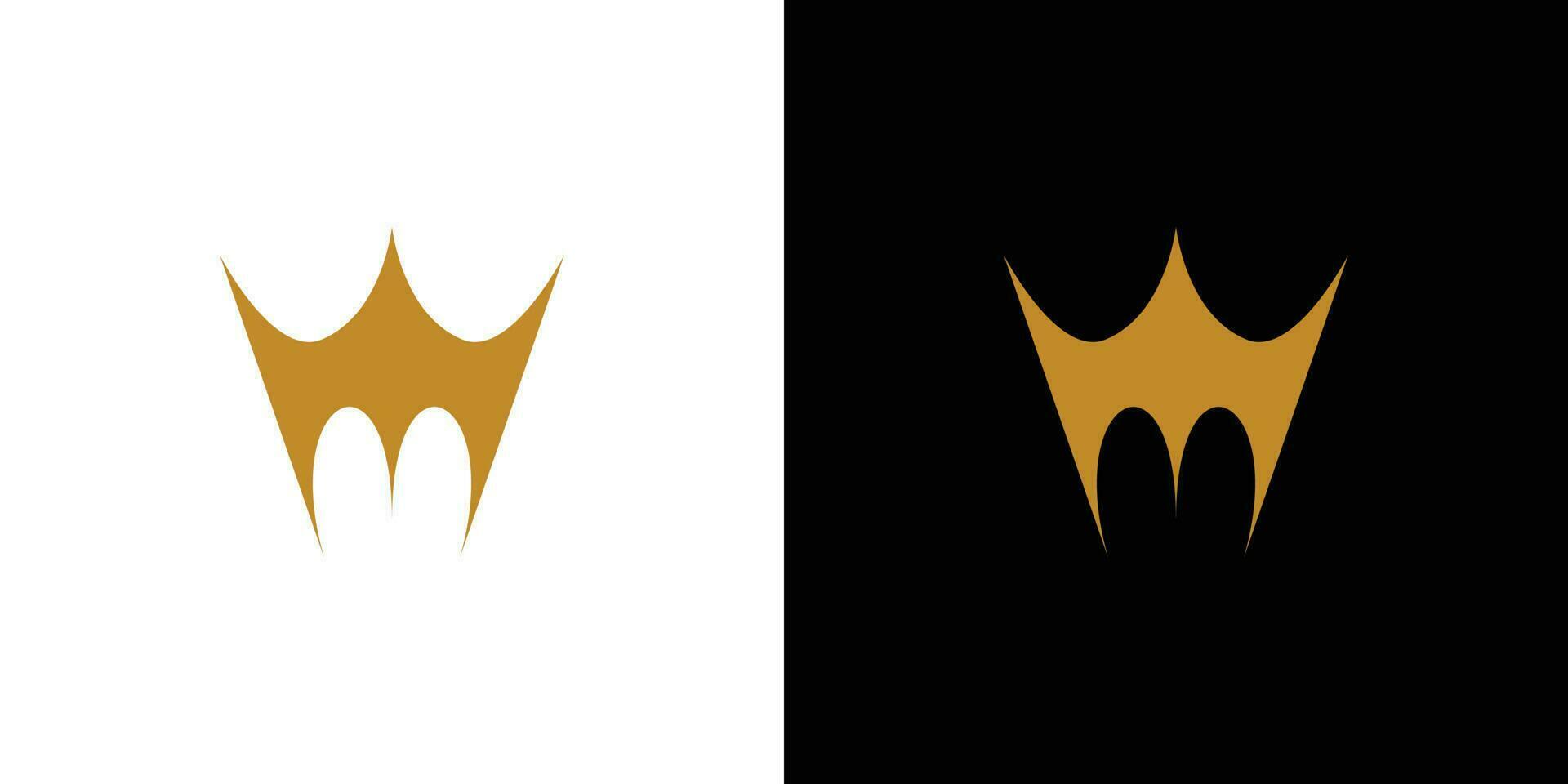 Elegant and unique M king logo design vector