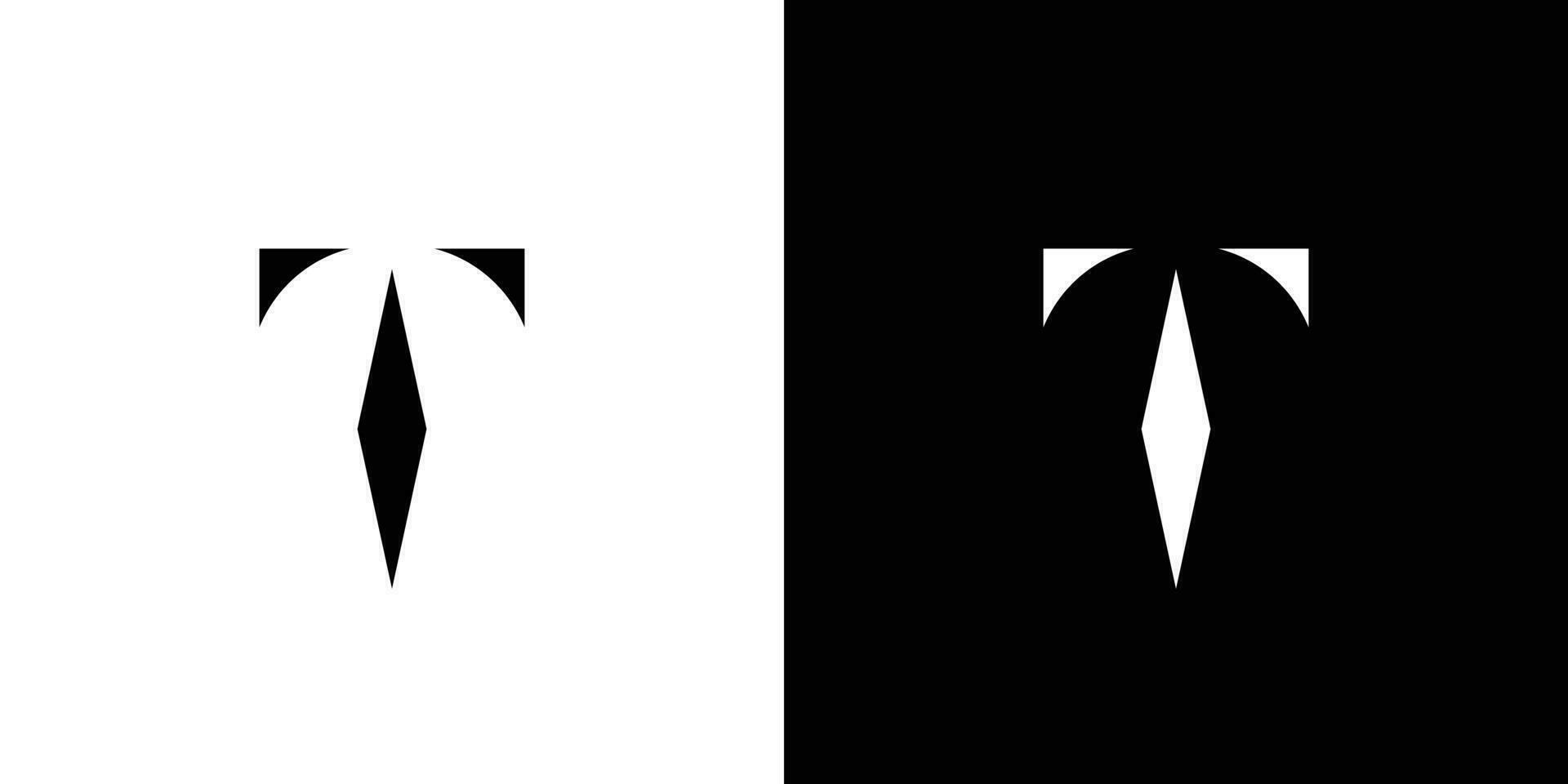 Modern and unique  letter T initials logo design 2 vector