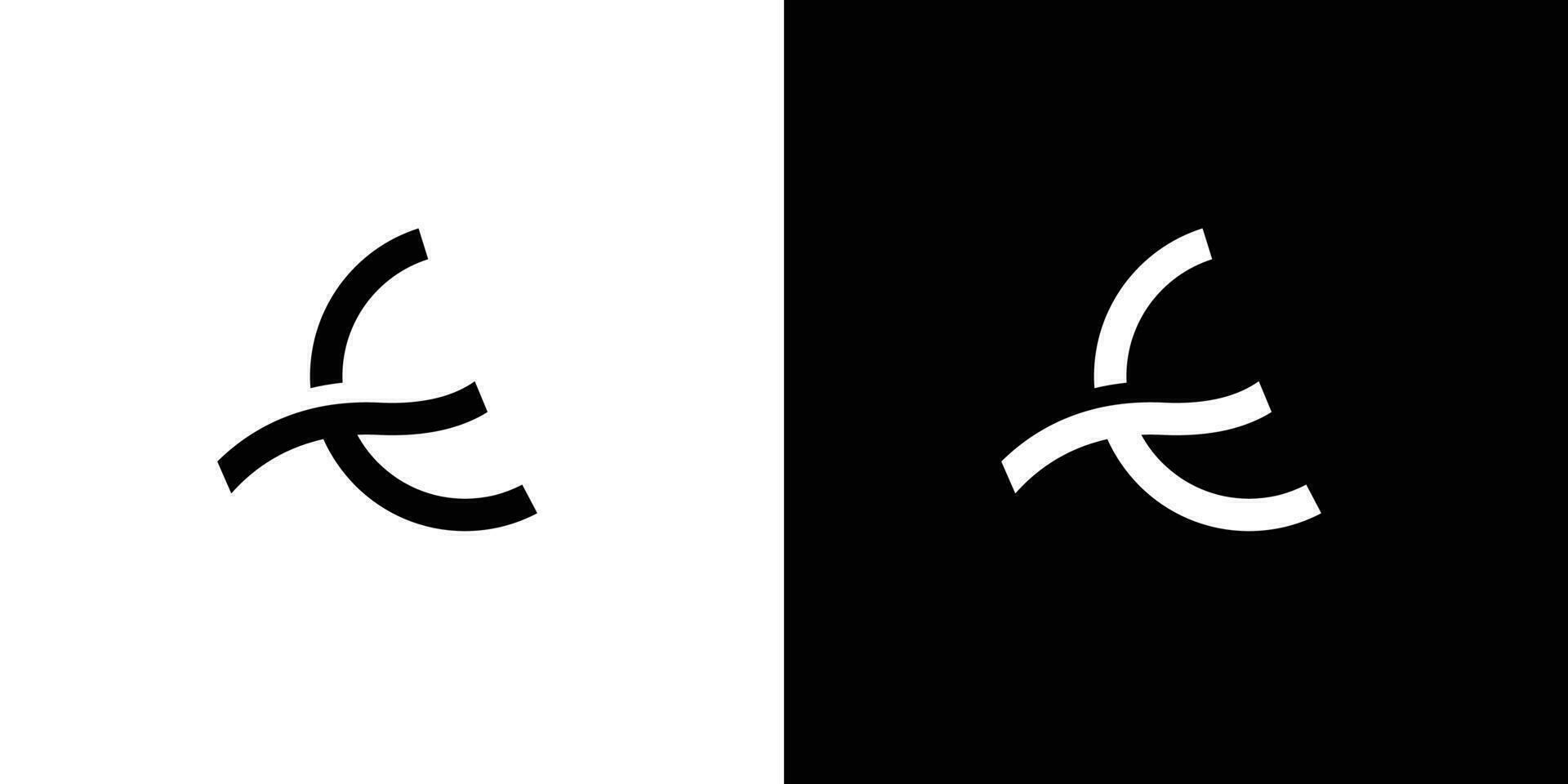 diseño moderno y único del logotipo de las iniciales de la letra e vector