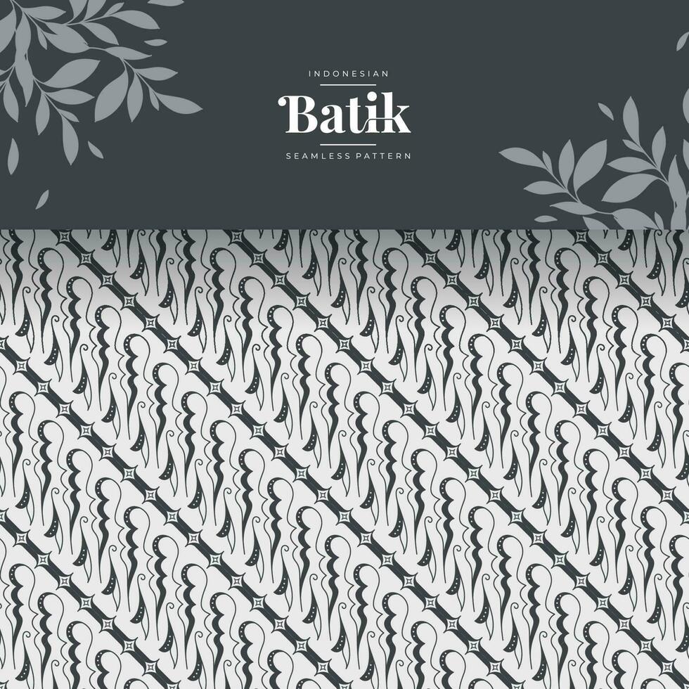 monochrome traditional batik seamless pattern design vector