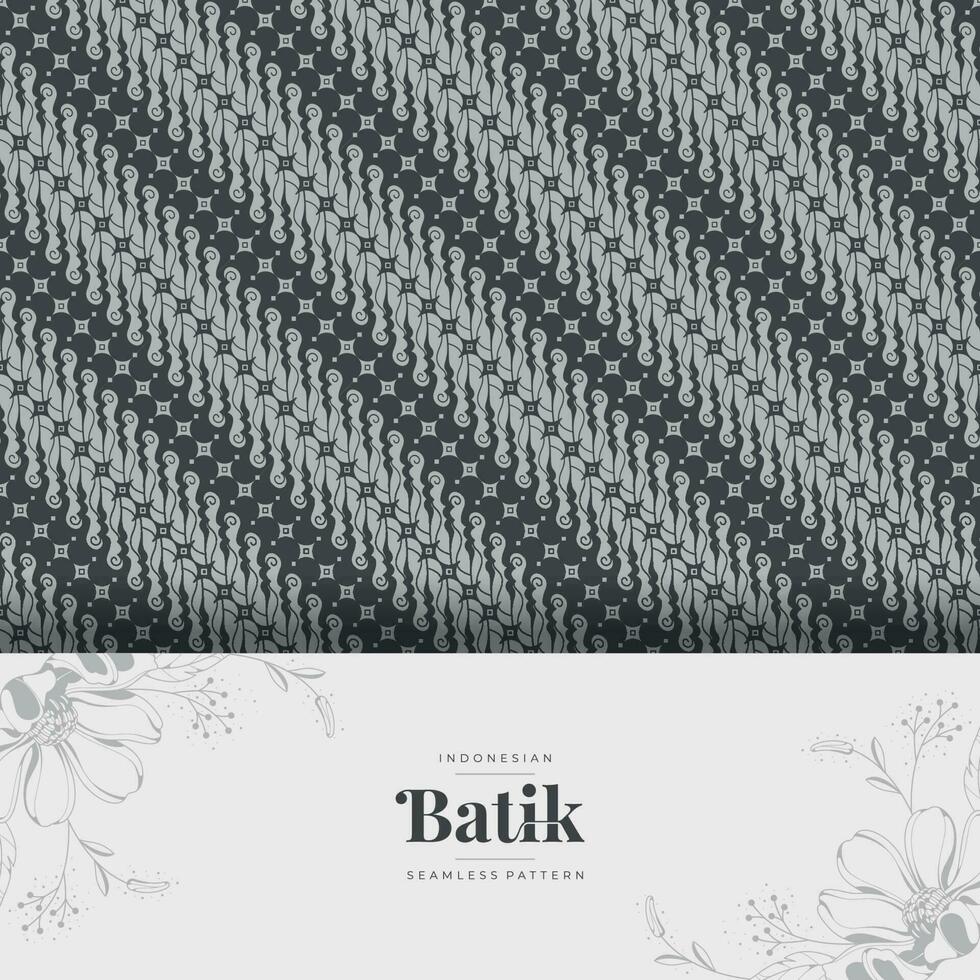 monochrome indonesian batik art seamless pattern vector