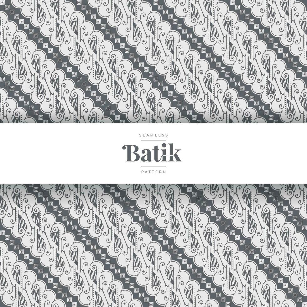 black and white hand drawn traditional batik seamless pattern vector