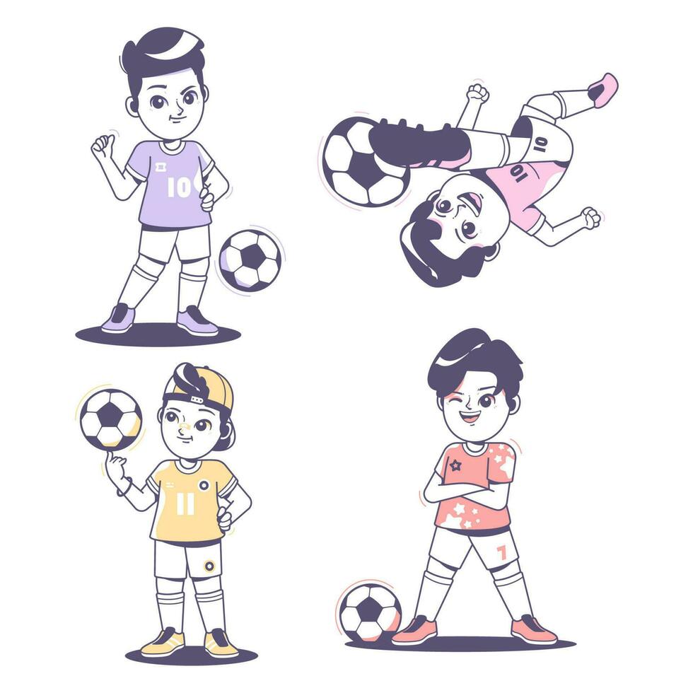 football player cartoon character illustration design 1 vector
