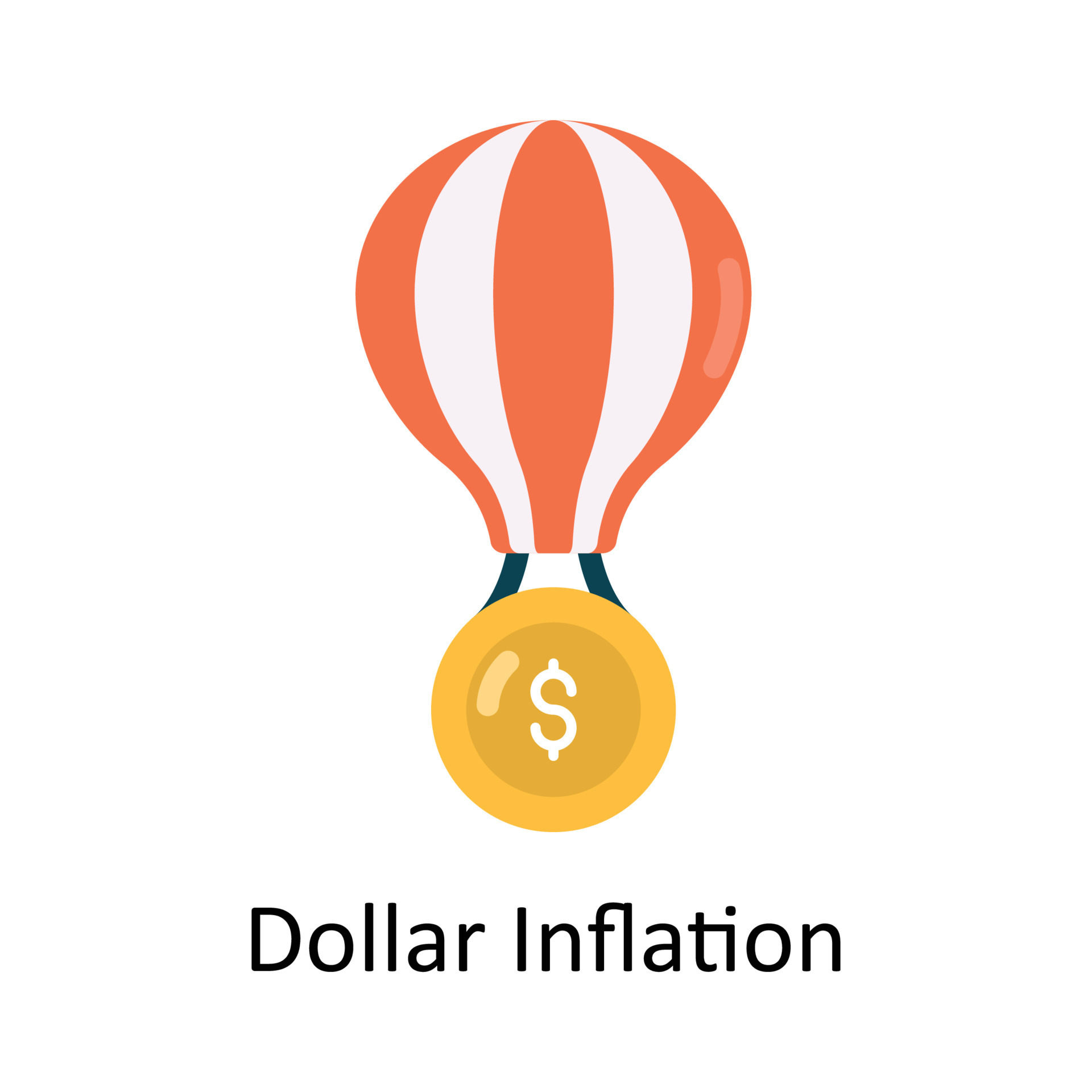 Dollar Inflation vector Flat Icon Design illustration. Finance Symbol