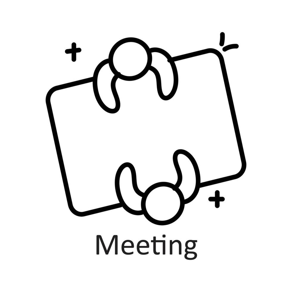 Meeting vector outline Icon Design illustration. Communication Symbol on White background EPS 10 File