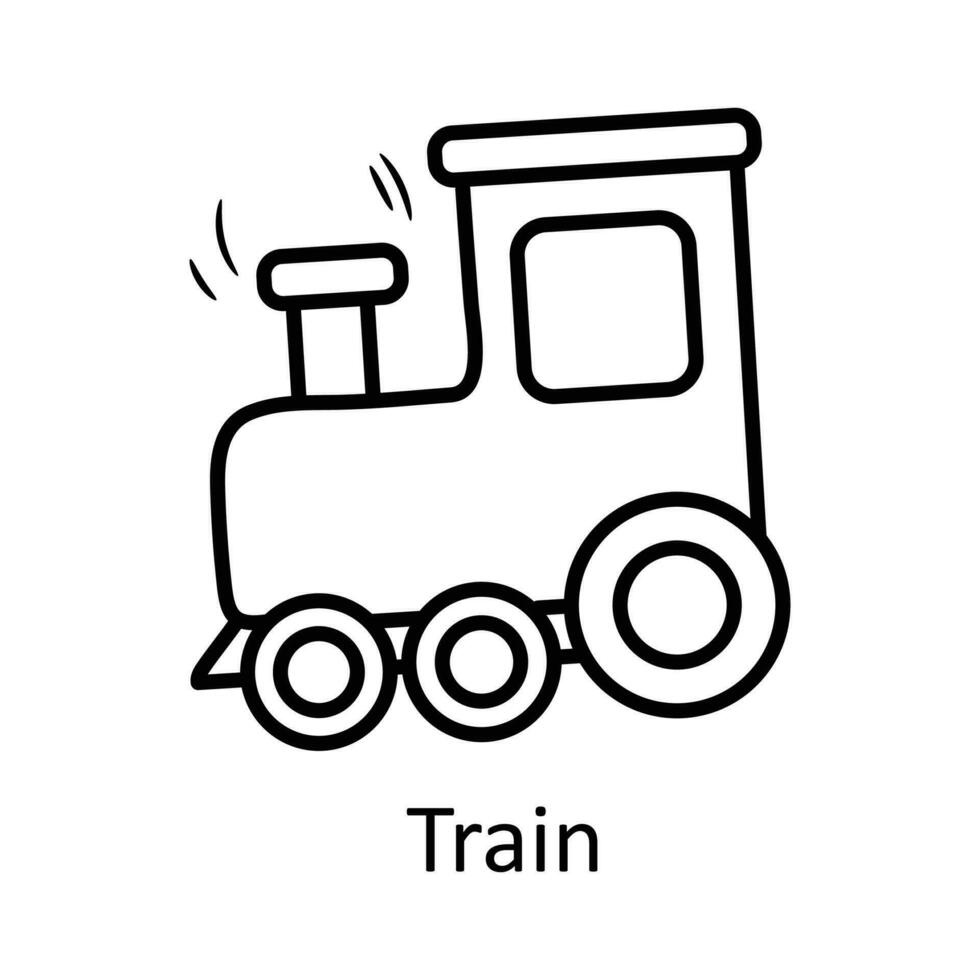 Train vector outline Icon Design illustration. Toys Symbol on White background EPS 10 File